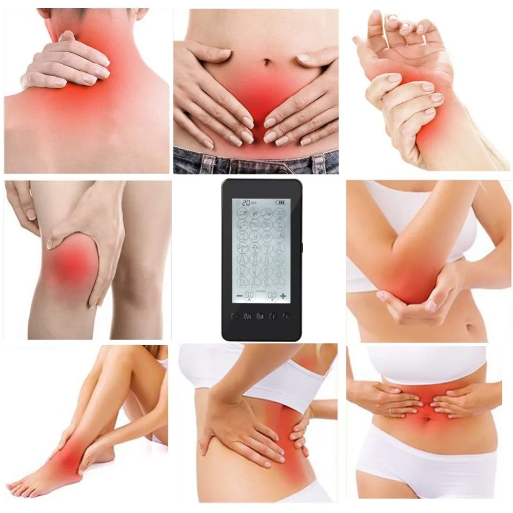Rechargeable 28 Modes Tens Unit Muscle Stimulator Pain Relief Machine Electric Pulse Impulse Mini Massager with 10 Pads | Красота и