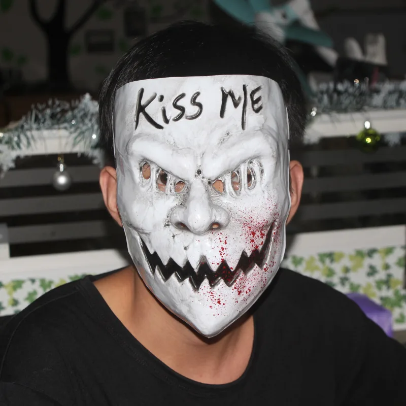 x11038a Kiss Me маска для продувки костюм страшный Хэллоуин кровавые ПВХ взрослые Вечерние Маски для мужчин и женщин маска - Цвет: x11038a