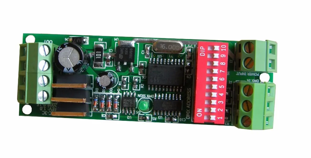 3 канальный DMX декодер постоянного напряжения 2А * 3CH выход DC12 24V вход|dmx usb|dmx 1000dmx