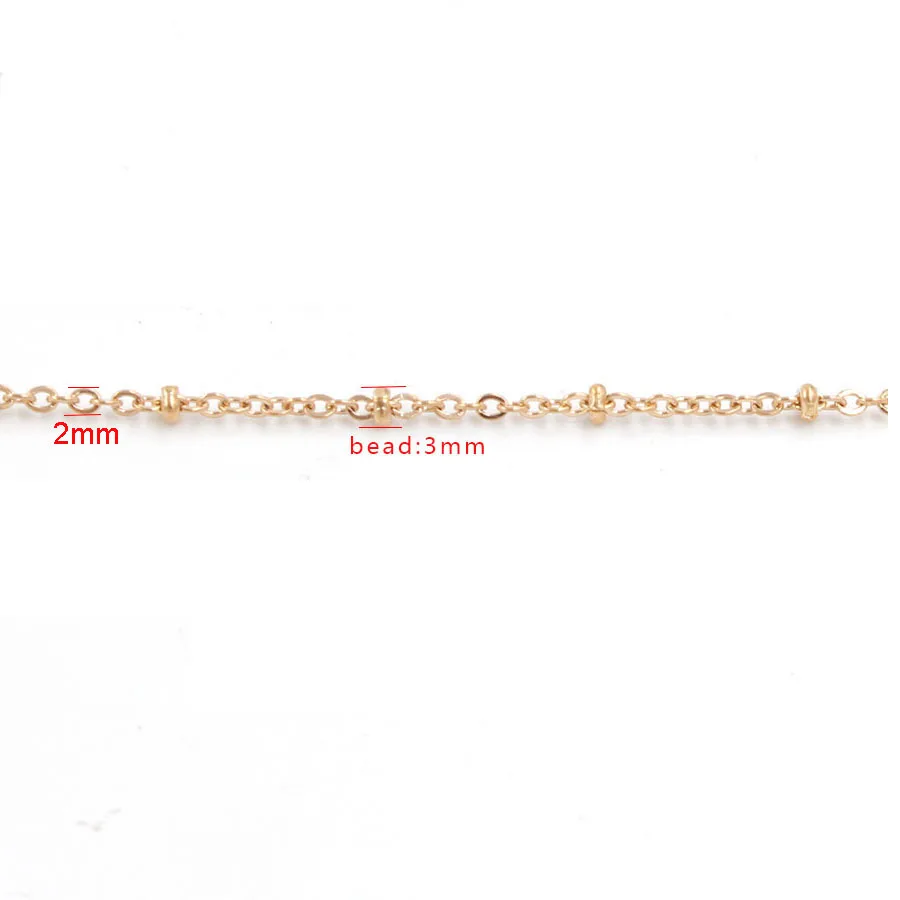 rose gold 2 шт. 316L нержавеющая сталь 45 50 55 60 см длинные Rolo кабельная цепь ожерелье золото серебро розовое золото 3 мм шарик ожерелье цепь ювелирные изделия - Окраска металла: rose gold
