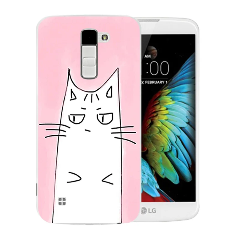 Чехлы для телефонов LG K10 LTE K420N K430 K430ds F670 мягкий матовый чехол Luck Cat Pattern K410