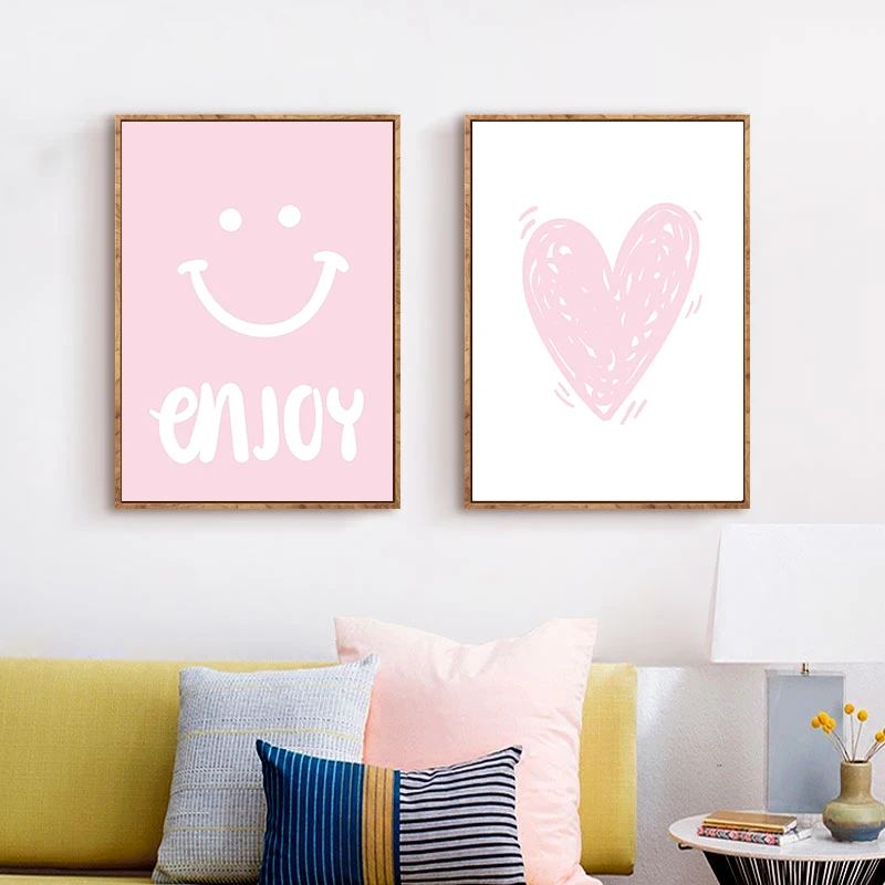 Little Baby Girl Pink Canvas Poster Life Quote Art Prints for Kids Children Nursery Wall Picture Bedroom Decor | Дом и сад