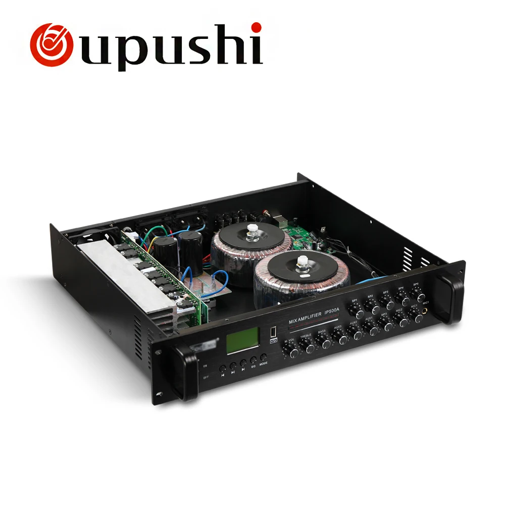 Система IP вещания OUPUSHI IP150A 150 700 Вт 5 зонная Настройка 2 микрофона усилитель входной