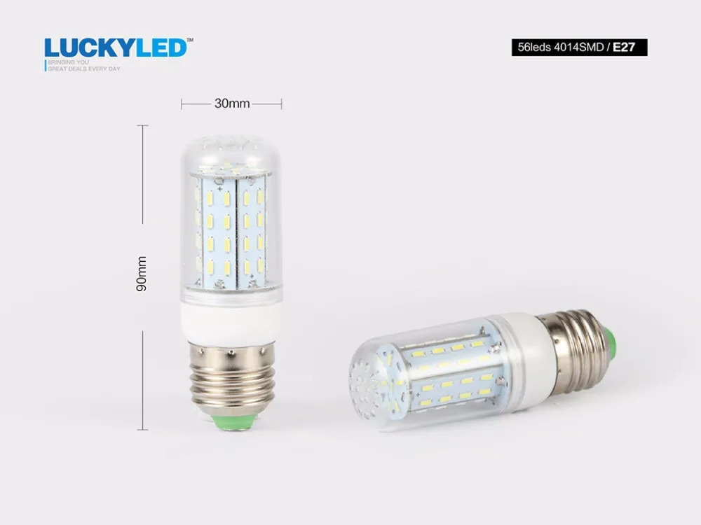 LUCKYLED светодиодный кукурузный светильник лампочка E27 светодиодный светильник 220V SMD4014 36 56 72 96 138 светодиодный s 360 угол люстра Свеча светильник ing лампада светодиодный