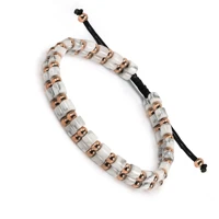 adjustable double beaded bracelets bangles white howlite beads bracelet for men women jewelry gift