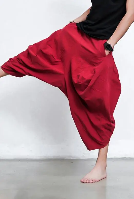 Новинка 2017 Мужская одежда брюки до щиколотки свободные штаны национальный тренд