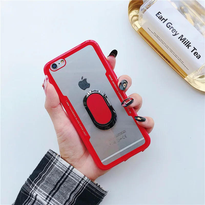 Phone Cases For iPhone 7 7plus 8 8plus X XS XR 5S 6S Fashion Magnet Car Holder Stand Cover Armor Magnetic Finger Ring kickstand |