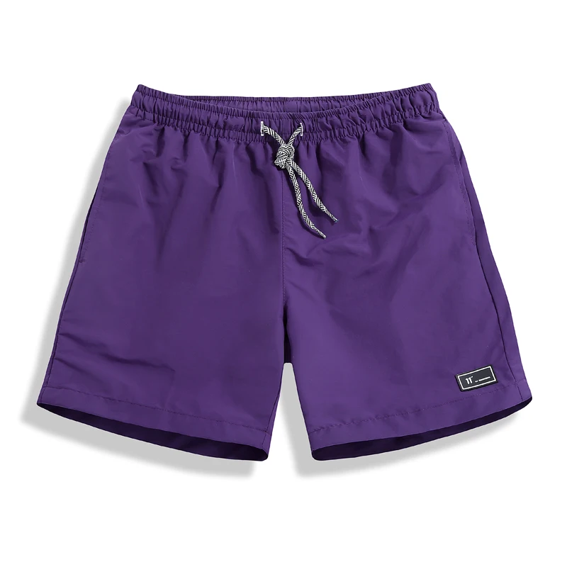 Мужские летние пляжные шорты повседневные Однотонные эластичные высокого