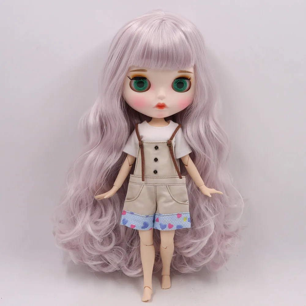 Костюм одежды для куклы Blyth фиолетовая шифоновая футболка и джинсы брюки 1/6 BJD ICY NEO