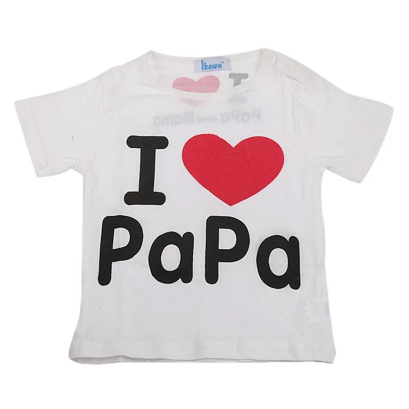 Модный дизайн летняя тонкая футболка с короткими рукавами и надписью Love Mom and Dad