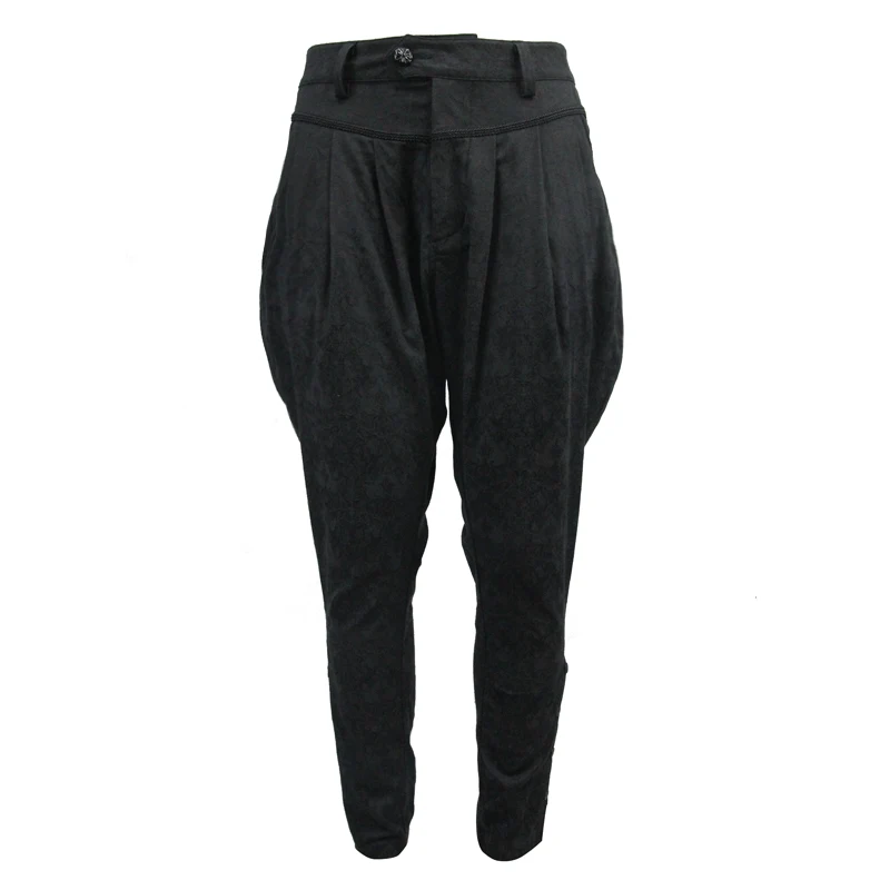 

Steampunk Mens Black Harem Pants Devil Fashion Vintage Irregular Breeches Long Pants