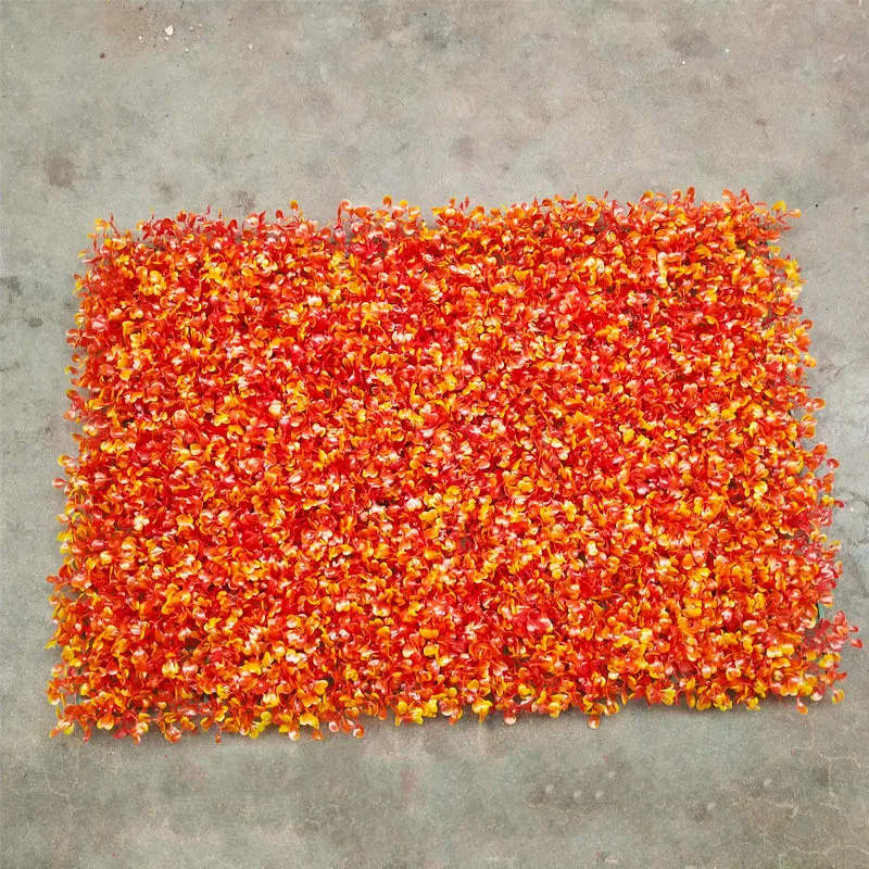orange milan plant 16 ''x 24'' искусственные самшита листва хедж стеновые панели для сада домашний декор имитация травы газон ковер газон открытый цветок стены - Цвет: orange milan plant
