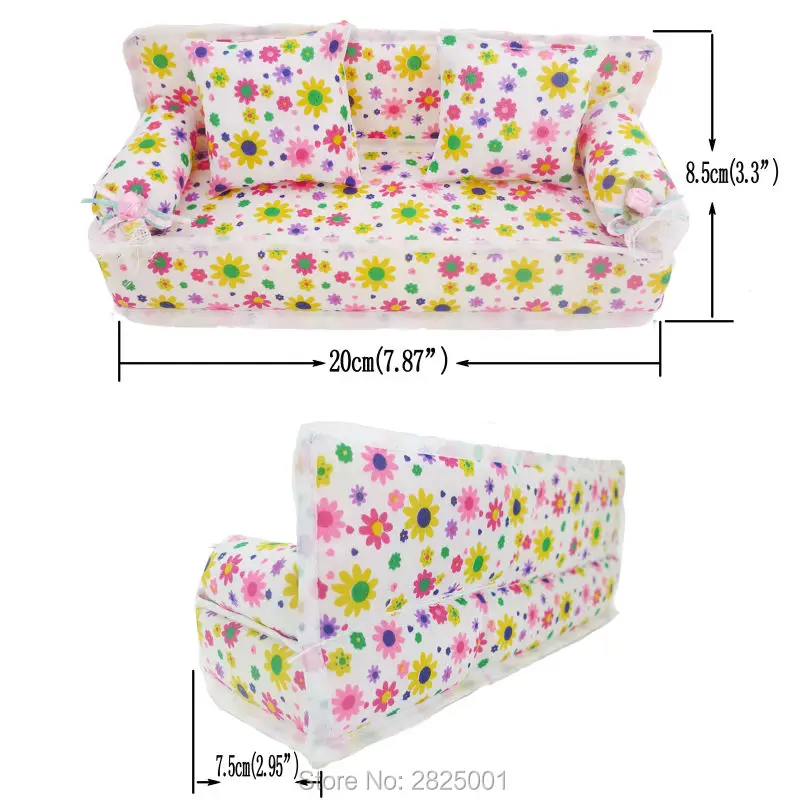 3 предмета/партия = 1 Розовая мини-кукольная кровать + модный комод семейная