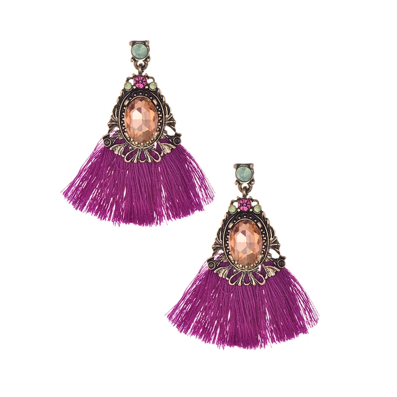 Модные длинные висячие серьги с кисточками для женщин винтажные богемные