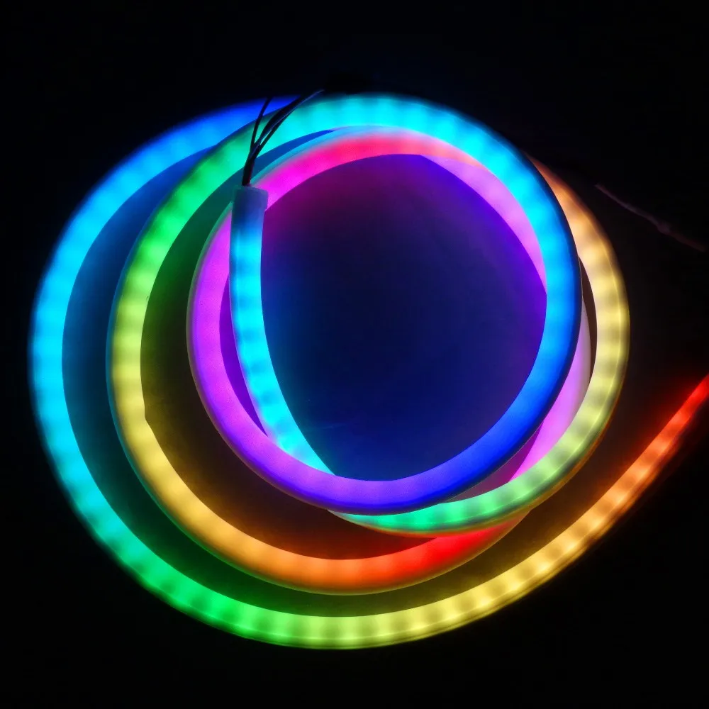 Фото Светодиодная неоновая Пиксельная лампа 5 м DC5V SK6812 RGB полноцветная 60 светодиодов/м Светодиодная неоновая Пиксельная лампа 5 м DC5V SK6812 RGB полноцветная 60 светодиодов/м
