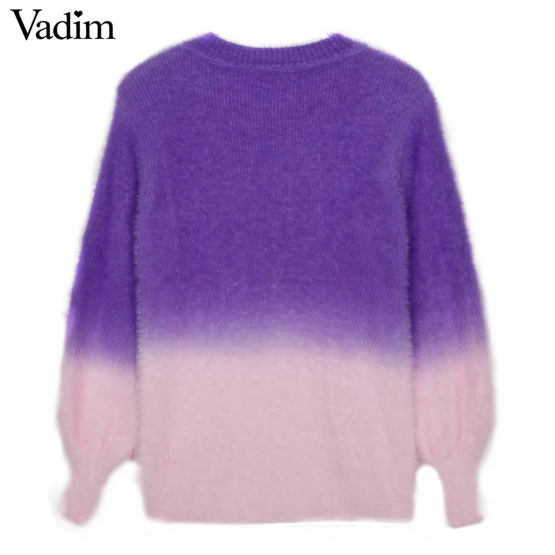 Свитер женский зимний свободный с круглым вырезом и длинным рукавом | Женская