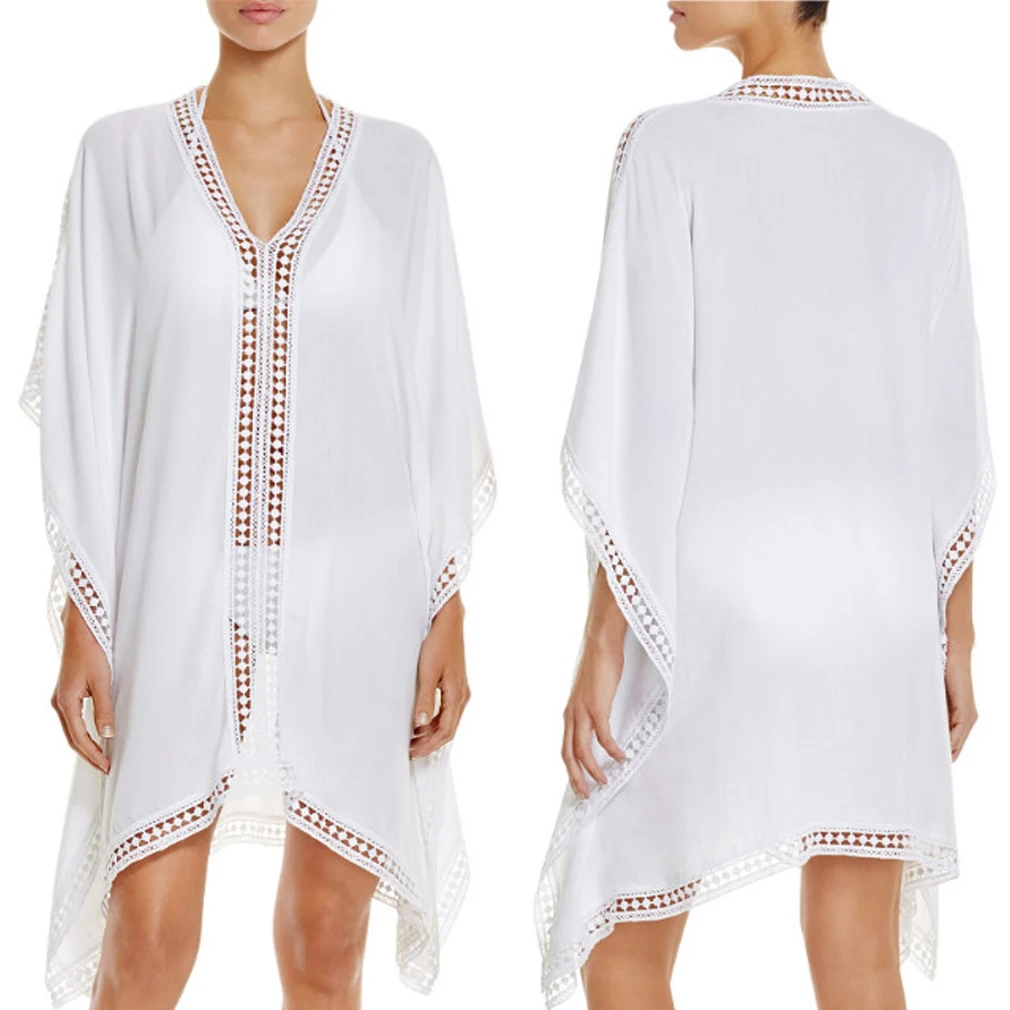 Женское шифоновое кимоно пляжный кардиган свободного покроя Длинная пляжная