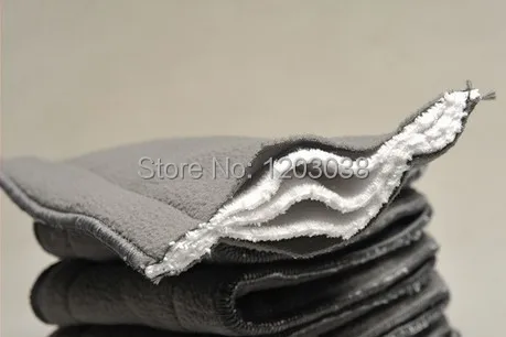 350Pcs/lot Bamboo Fiber Charcoal 5 layers Washable Cloth Diaper Nappies Microfiber Insert Reusable Free Shipping