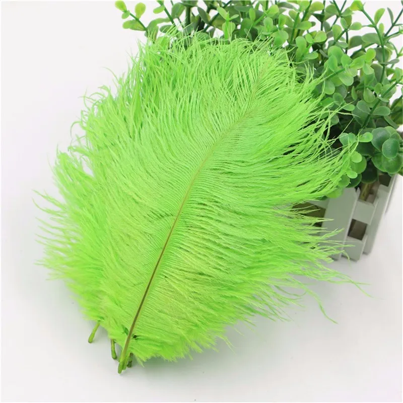 

Pretty 50 pcs/lot Green Ostrich Feather 20-25cm for Wedding Party Accessories Decorations Drab Plumes Plumage