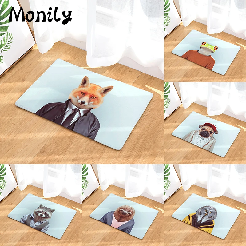 Monily противоскользящие Водонепроницаемый пол Коврики собака лиса Орел лягушка