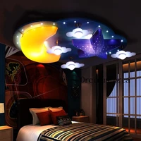 children room lamp girl bedroom ceiling lamp creative cartoon princess room star moon personality boy lamp free shipping