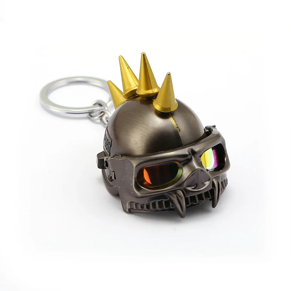 

Game Spiked Helmet PUBG Keychain Car Battleground 3D Open Level 3 Helmet Keyring Holder Key Chain Men Armor Jewelry porte clef