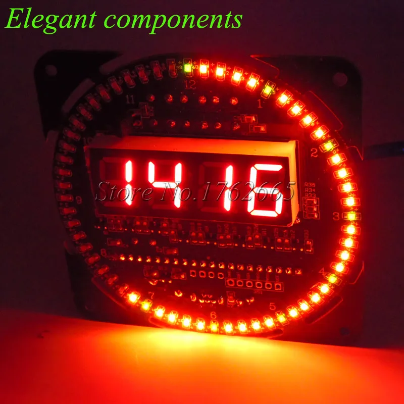 Цифровой светодиодный Будильник DS1302 вращающийся дисплей электронный модуль
