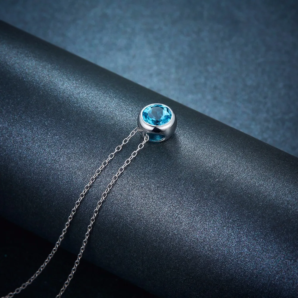 Женская подвеска с голубым топазом 925 карата серебро пробы|pendants only|fine jewelrypendant |