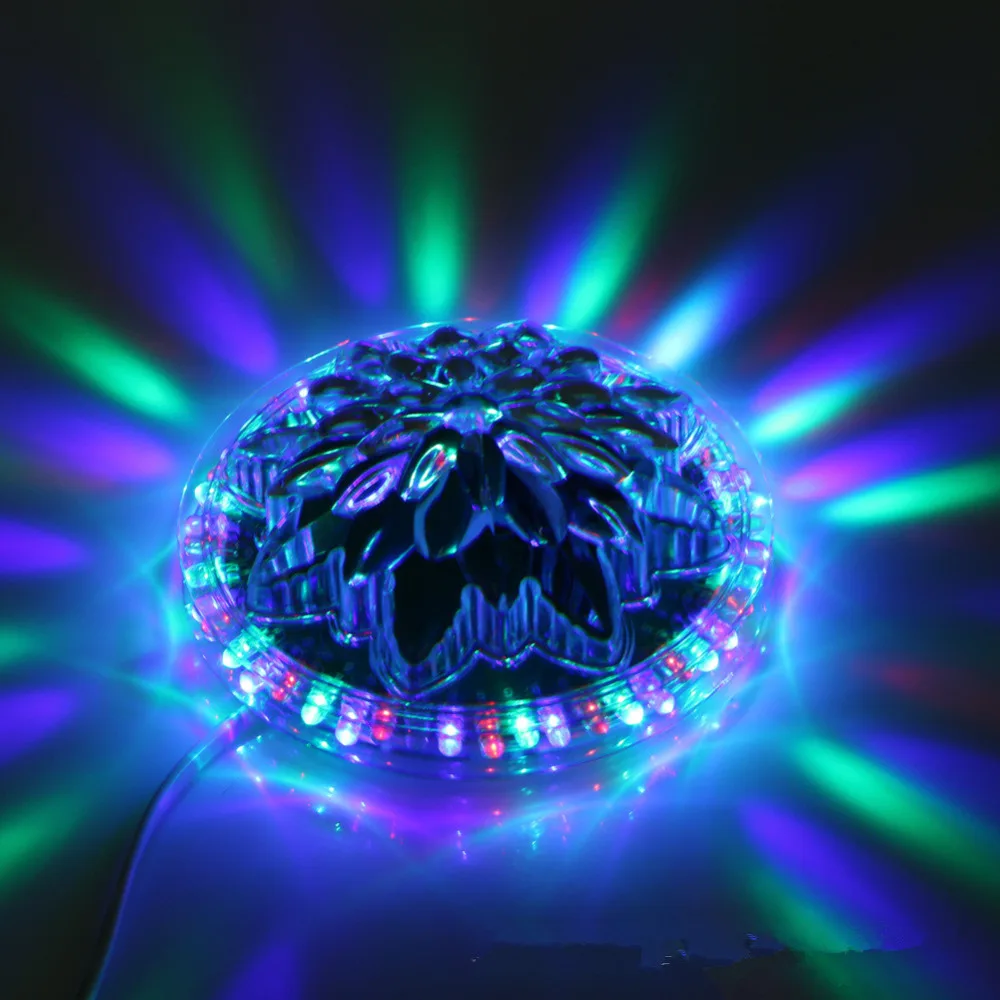 Мини UFO цветной RGB светодиодный светильник для сцены с автоматическим вращением