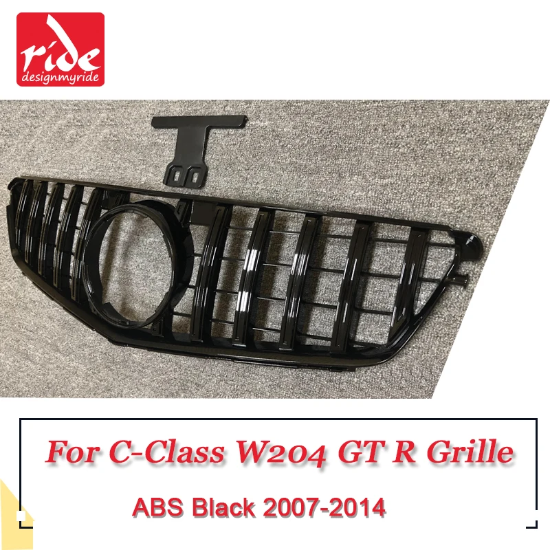 W204 передняя решетка гриль c класс C63 C180 C200 C250 C280 C300 C350 GTS стиль ABS черный без эмблемы