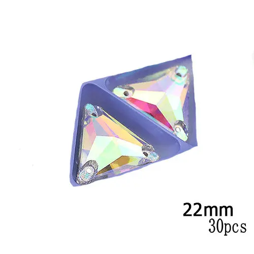 22mm clear AB 30pcs Стразы большого размера 16 мм/22 мм Пришивные кристаллы AB особой формы свадебное платье аксессуары для одежды, стразы - Цвет: 22mm clear AB 30pcs