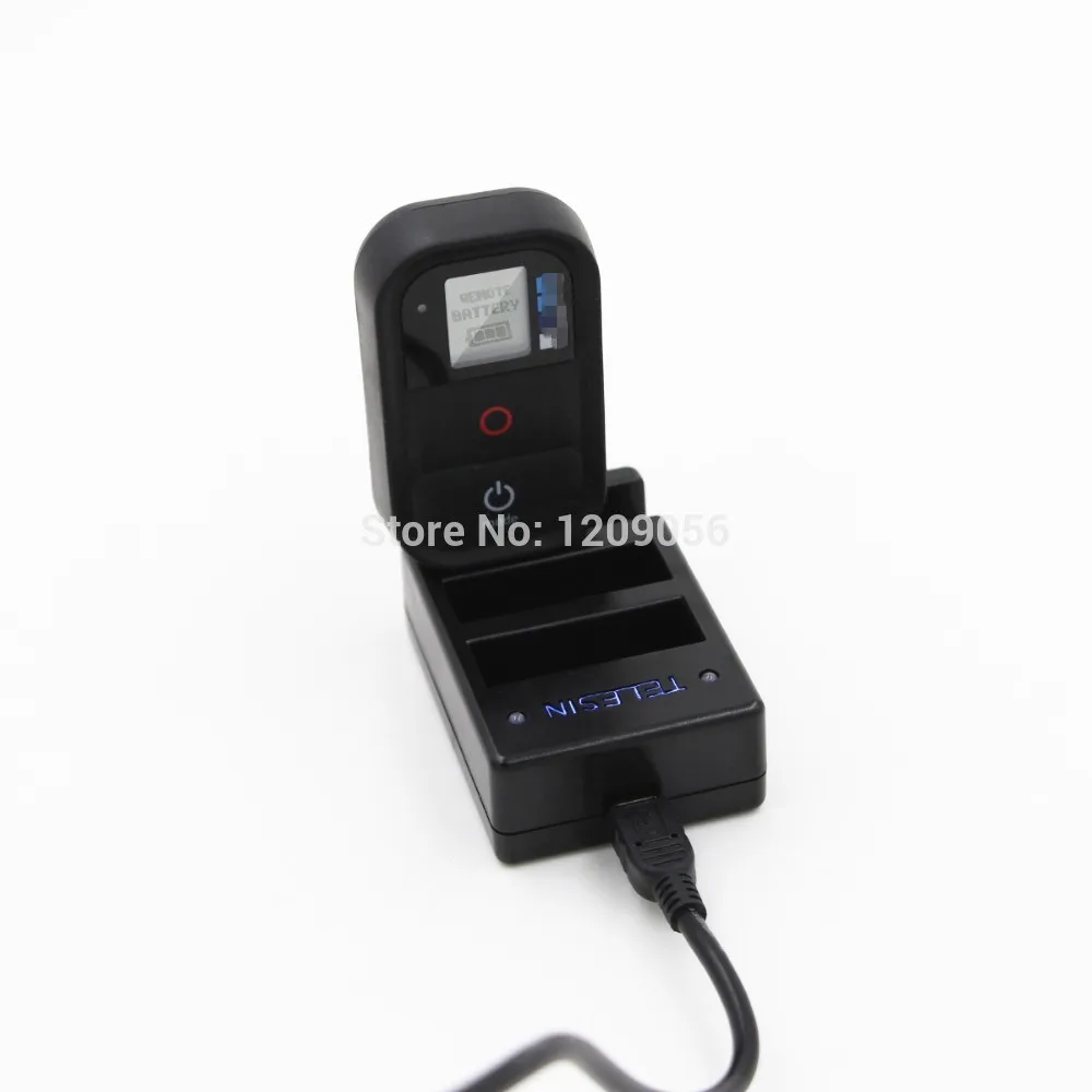 TELESIN Многофункциональный 3 канала USB 3 слота для Gopro Hero 4 заряда батареи, Wi-Fi пульт дистанционного управления зарядки