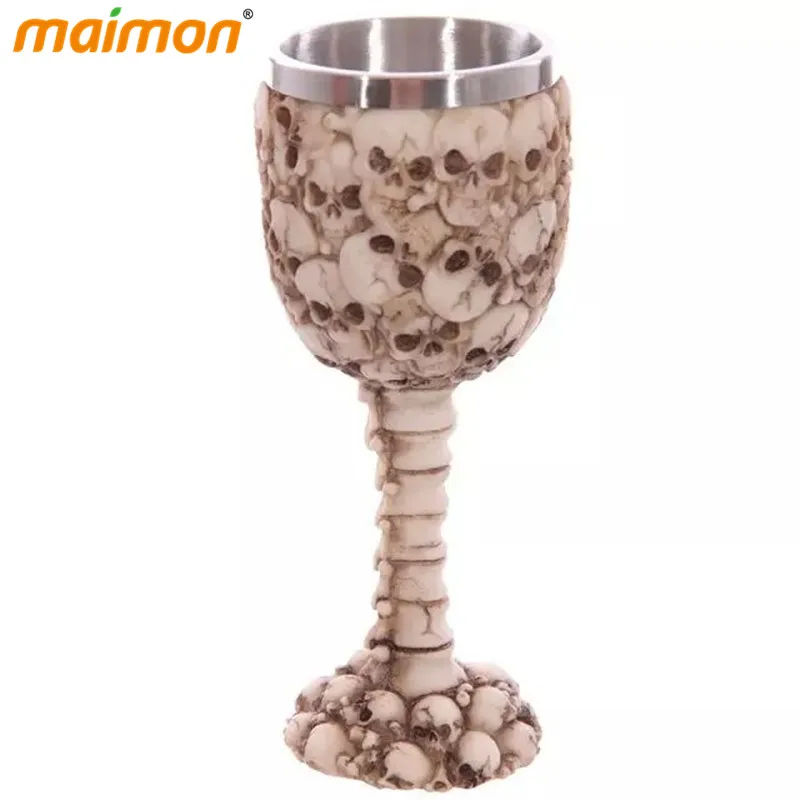 Двухслойная полимерная кружка из нержавеющей стали с 3D черепом для питья