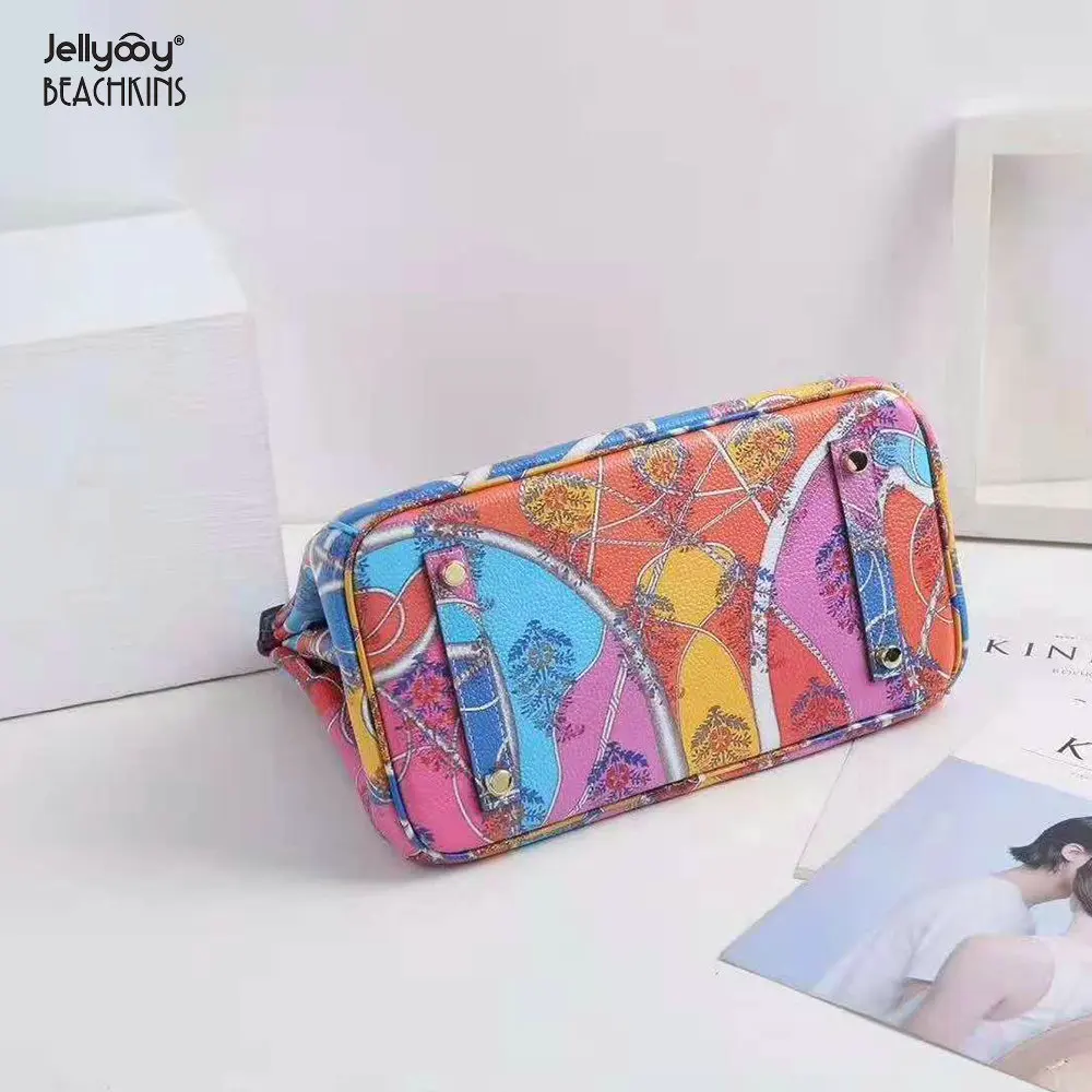 Jellyooy Beachkins Женская замок клапаном из натуральной кожаные сумочки 30 см Полный