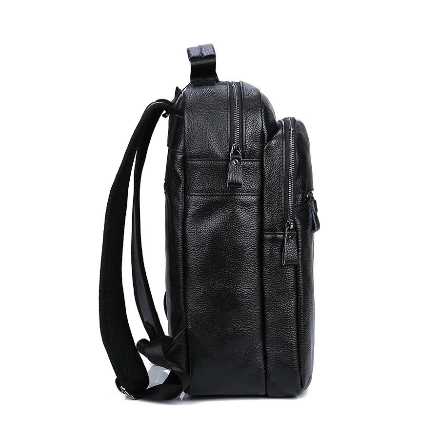 Простой женский рюкзак из натуральной кожи для ноутбука с usb зарядкой Mochilas