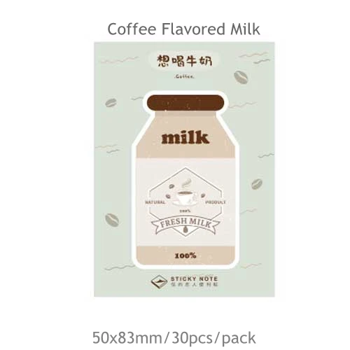 B-Coffee Milk 30 шт./упак. клубника молока Блокнот недельный план бумаги для заметок на клейкой основе кавайные канцелярские школьные принадлежности клей планировщик Бумага наклейки - Цвет: B-Coffee Milk