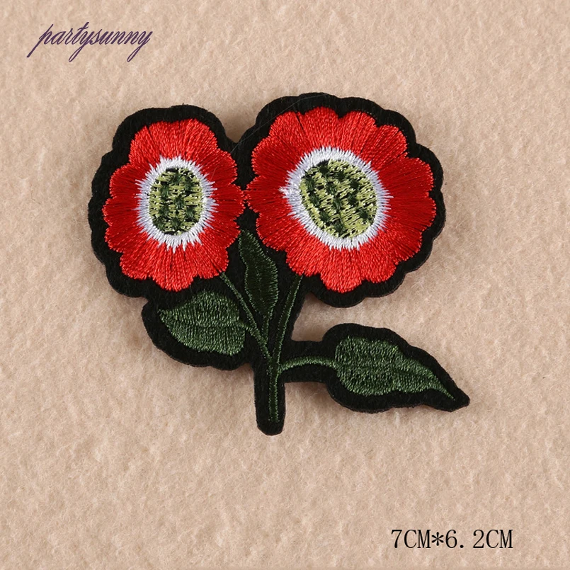 PF Роза Ткань Патчи Аппликация Вышивка Цветок Термо-наклейки для Куртка Железа на