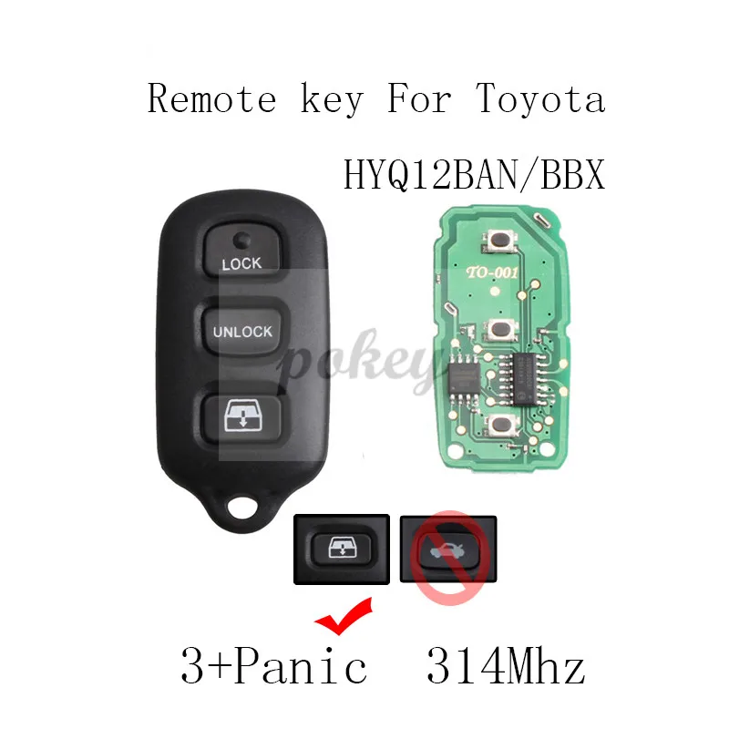 Кнопка 3 + 1 314 МГц пульт дистанционного управления для ключей Toyota KEYECU замены