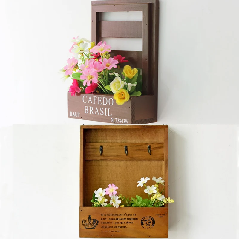 Винтажная Цветочная коробка деревянные сосновые дощатые стены пасторальный