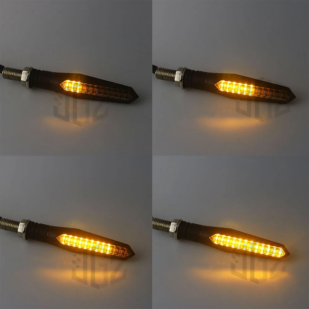 Светодиодный индикатор поворота мотоцикла 3D тридент струящийся мигалки левый и