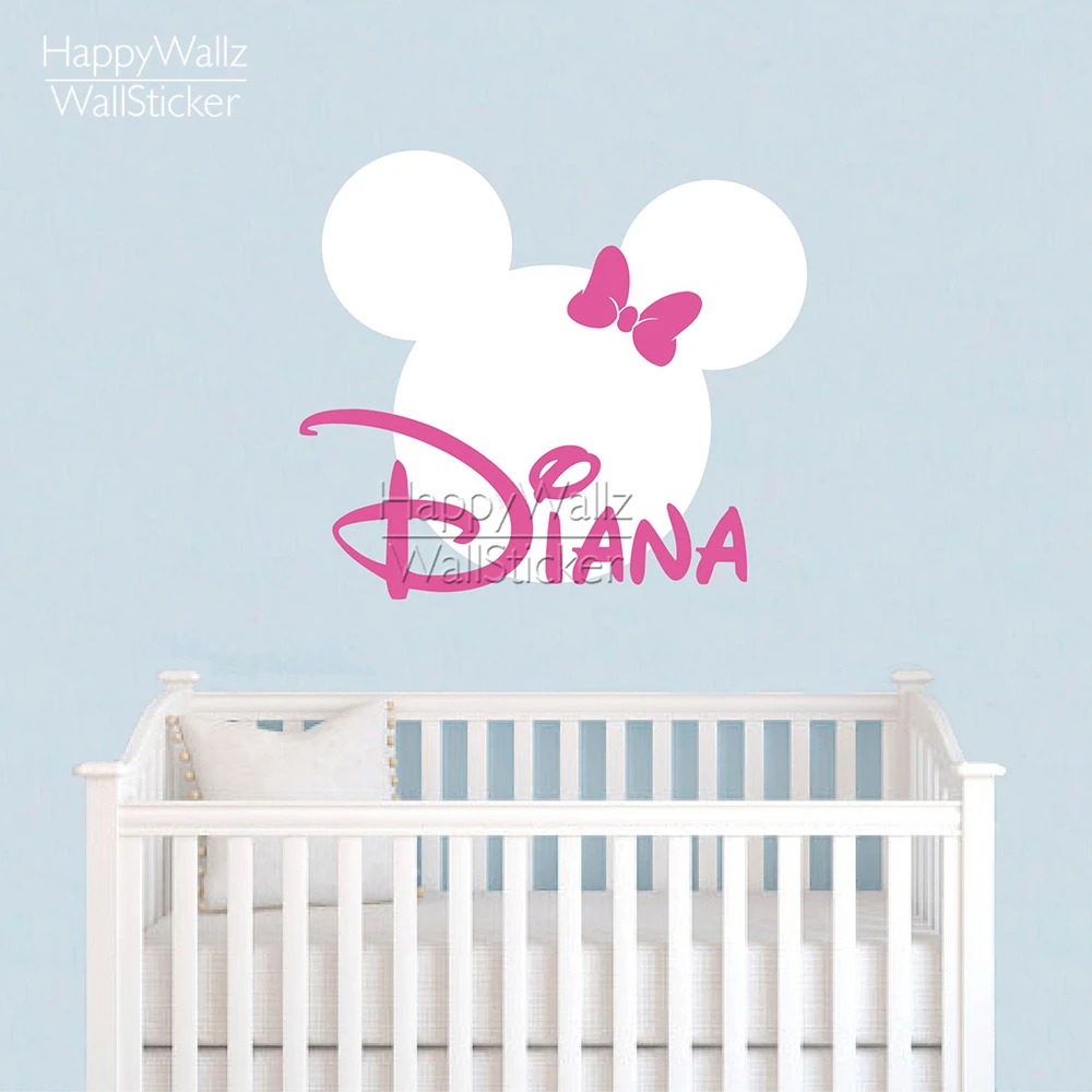 Мини детская Настенная Наклейка с именем на заказ|wall decor|mouse wall stickersname stickers |