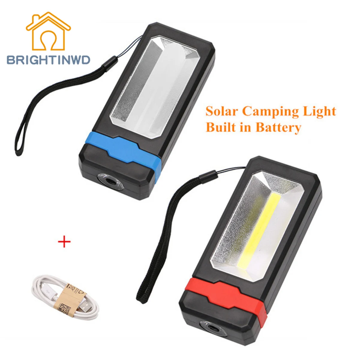 Осветительный 2LED Открытый Кемпинг Светильник на солнечной батарее Мощность ed Магнитный рабочий светильник