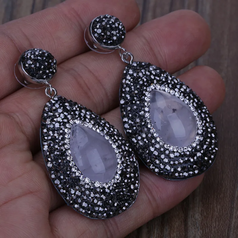 Винтажные светло фиолетовые Лавандовые серые Ониксовые капли|dangling earrings for women|dangle