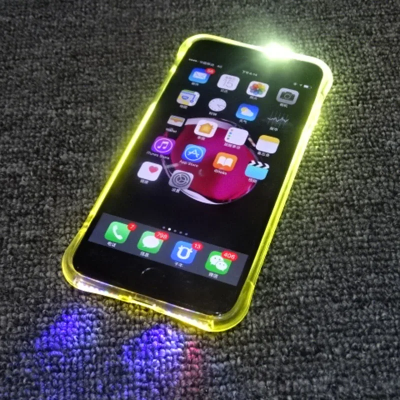 Hot Speaker LED Light Glow Night Cool Flash Light Sensor Cable For IPhone 6 6plus 6s 6S PLUS 7 7 PLUS 8 led light