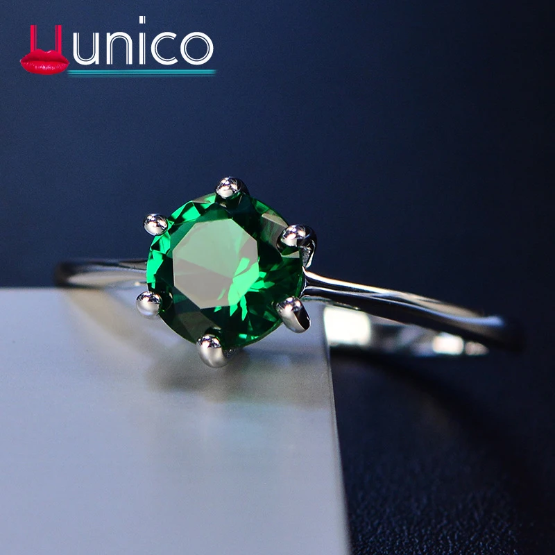

UUNICO 2019 Fashion Gift Classic Six Claw AAA Zircon Wedding Rings for women Jewelry Wedding Engagement Female Crystals Ring