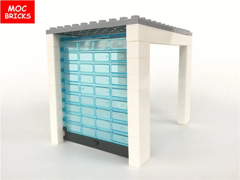 4 компл./лот кубики MOC DIY гаражные роликовые двери с ручкой подходит 4219