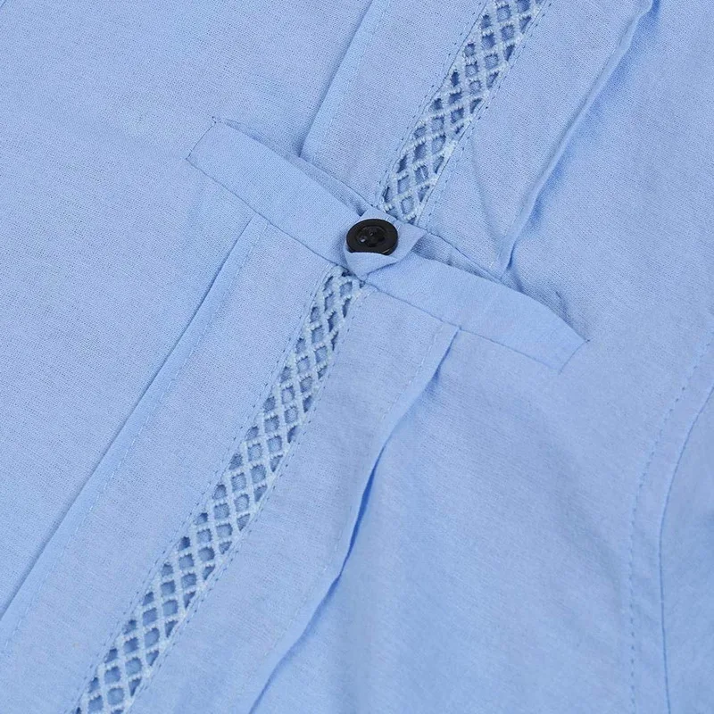 Disputent 2019 мужские свободные кубинские Camp Guayabera льняные однотонные рубашки с