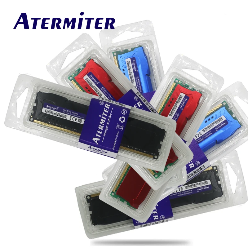 Atermiter ram DDR3 PC Память ram Deskto radiator8GB 4GB 2GB PC3 1333 1600 1866MHZ 1333MHZ 10600 12800 Memoria модуль компьютера