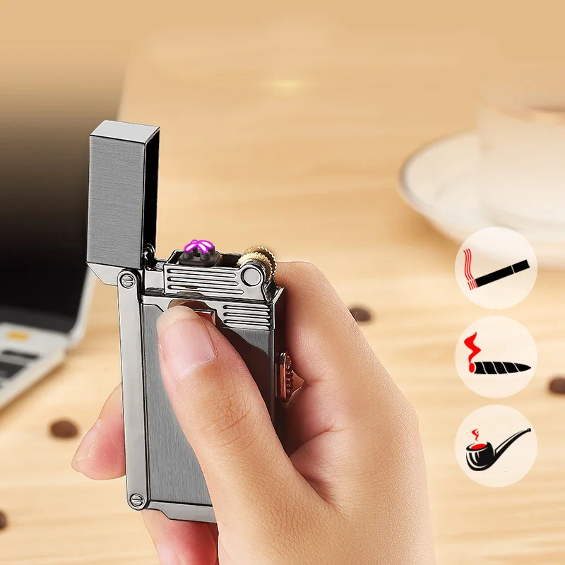 Креативная металлическая usb зажигалка Электрический газовый двойной бант