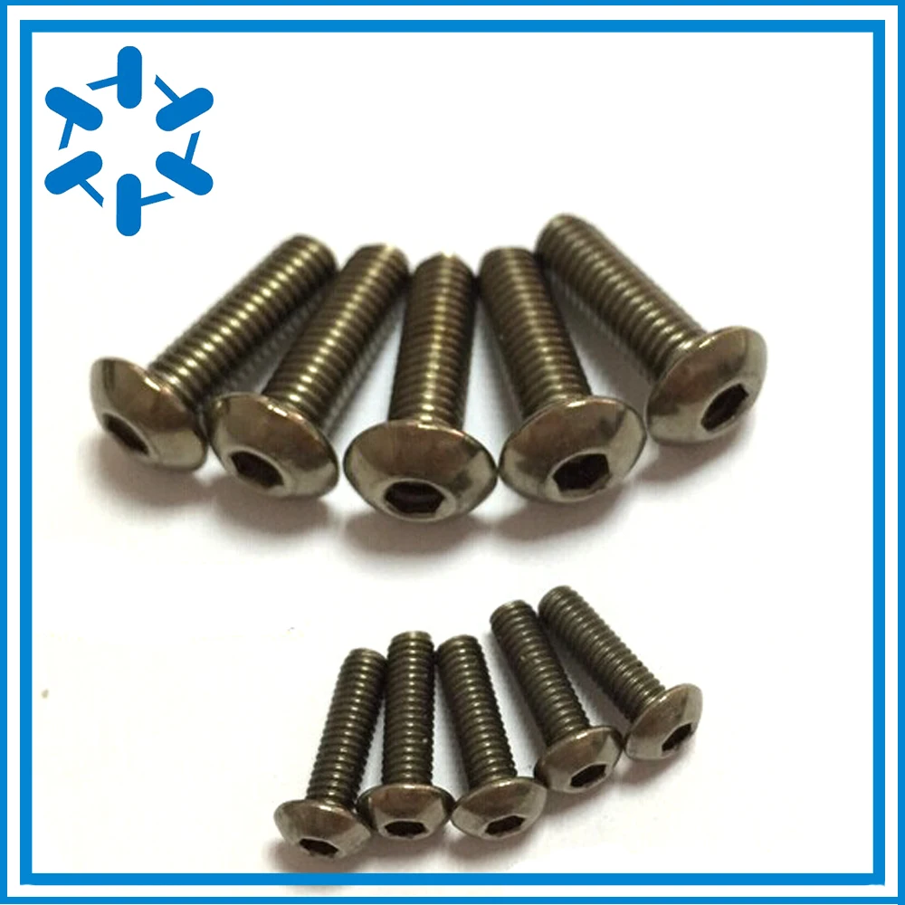 50pcs/lot Pure Titanium button head socket screw Ti GR2 ISO7380 M2*3/4/5/6/8/10/12/14/16 | Обустройство дома